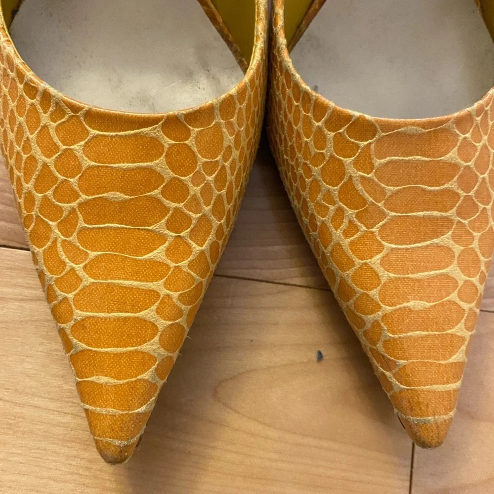 Nine West Orange Textured Heels - Picture 3 of 7